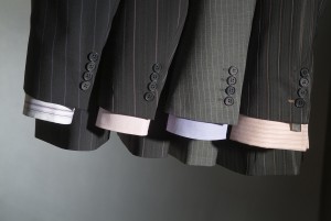 Crease-free business garments hanging