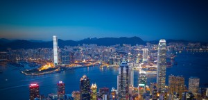 View of Hong Kong City Skyline