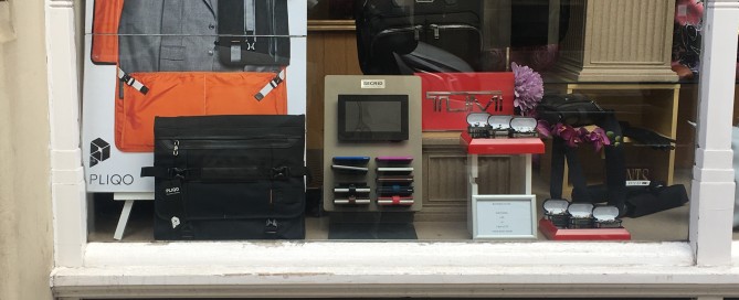 Retailer Buziness Class Shop window in London, UK